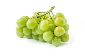 Fresh Green Grapes on White Background