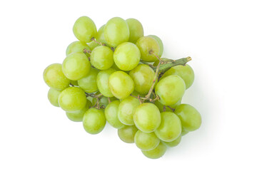 Fresh Green Grapes on White Background
