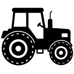 Tractor Silhouette Vector Sleek & Minimalist Design for Agricultural Graphics