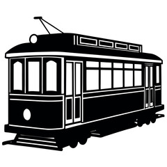 Tram Silhouette Line Art Perfect for Web, Mobile & Print Design