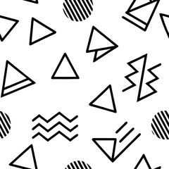 Trendy Geometric Pattern of Interlocking Triangles on White Background