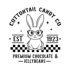 Happy Easter Design, Cottontail candy co ,Easter Quotes Design, Easter ornament, easter typography, Easter t-shirt Design, Easter vector, Easter ornament