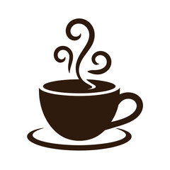 Obraz premium cup of coffee tea hot drink vector icon on white background