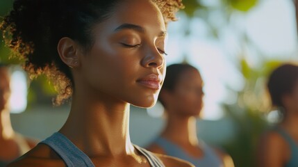 Yoga instructor leading meditation class. Featuring mindfulness and yoga practice