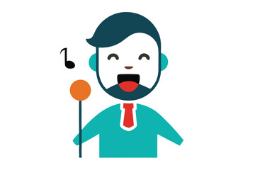 a-singing-vector-art-illustriton-white-backround.eps