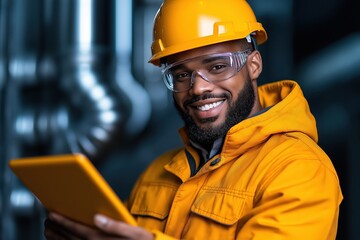 Manufacturing engineer inspects production lines to enhance efficiency in an industrial factory setting
