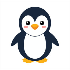 Obraz premium Cheerful Cartoon Penguin with Winter Scarf and Hat in Snowy Setting