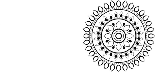 Black and White Mandala Pattern Featuring Intricate Floral