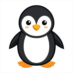 Obraz premium Cheerful Cartoon Penguin with Winter Scarf and Hat in Snowy Setting