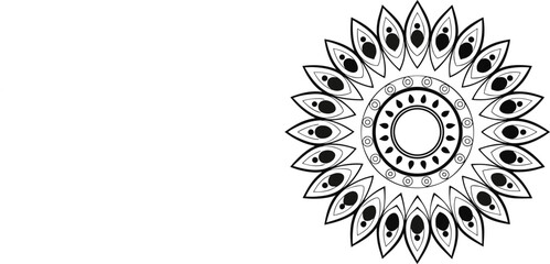 Black and White Mandala Pattern Featuring Intricate Floral