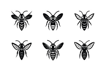 wasp head sharp eyes vector art silhouette