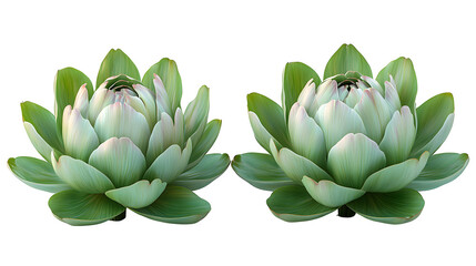 Artichoke vegetable whole and fresh isolated on white background, HD and realistic