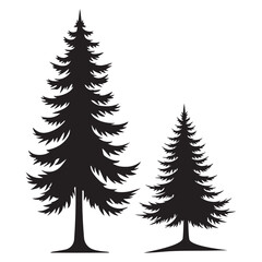 pine tree silhouette image vector