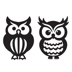 owl silhouettes vector bird