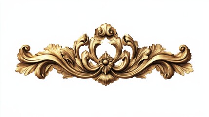 Antique carved gilded frame isolated on white background. Vintage golden rectangle frame for photo. generative AI illustration