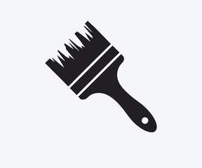Modern Vector Paint Brush silhouette On White background
