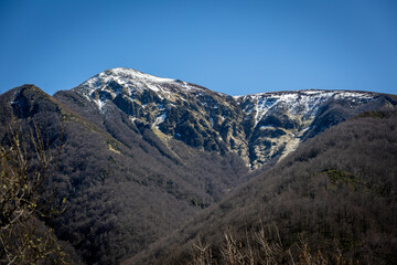 cantabrian mountains landscape with blue sky