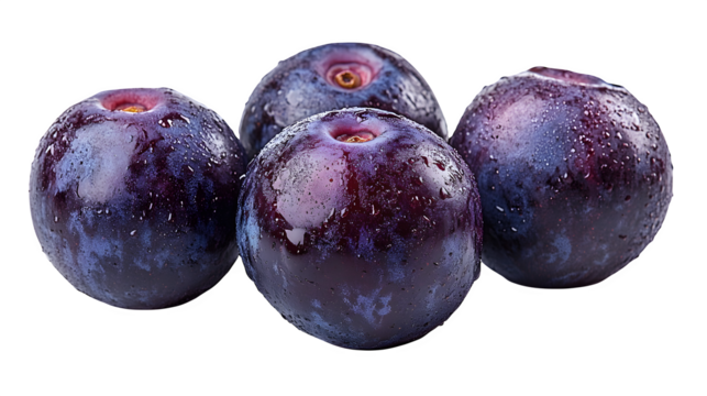 Black date palm fruits isolated on white background, HD and realistic