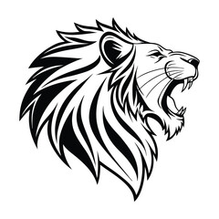  Lion head line art and illustrator eps 10