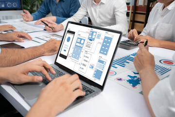 UX UI design process for brisk mobile application and website . Creative prototype of wireframe for professional app developer .