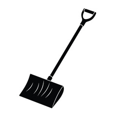 Black Silhouette Of A Snow Shovel Tool On A White Background Vector