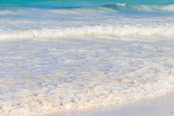 Soft wave of the Indian ocean on sandy beach