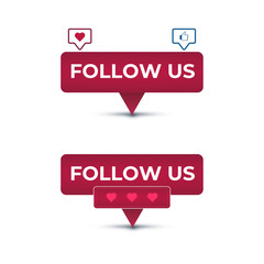 Social Media Follow Us Buttons with Chat Bubbles