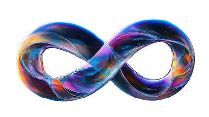 digital rendering of two intertwined, curved shapes that resemble the form and movement of iridescent soap bubbles. The curves should be smooth with an ethereal quality