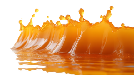 Bright orange fruit juice splash isolated on white background, HD and realistic