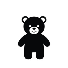 Simple Black Bear Vector Illustration For Baby Products And Graphic Design
