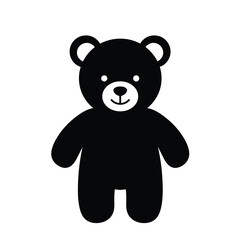 Minimalist Black Teddy Bear Vector Illustration Simple Isolated Graphic Design