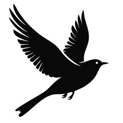Fototapeta premium Silhouette of a bird flying free editable icon. Vector illustration