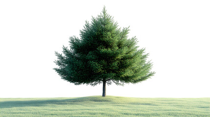 Cedar tree isolated on white background, HD, realistic