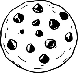 Fototapeta premium Delicious Chocolate Chip Cookie Illustration A Hand-Drawn Design