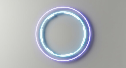 Fototapeta premium Abstract glowing circle on a gray background. Perfect for technology, design, or futuristic themes. Clean and minimalist.
