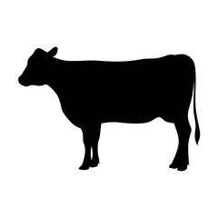 Cow Silhouette, Farm Icon, Animal Art, 