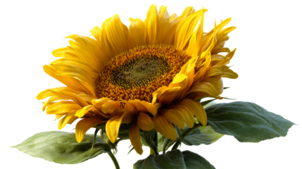 Vibrant sunflower petals on a clear background highlight beauty
