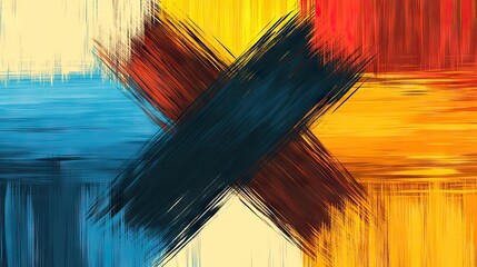 Abstract cross design with vibrant colors