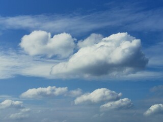 Fluffy White Clouds in a Clear Blue Sky