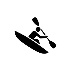 Freestyle kayaker mid trick rotation black icon