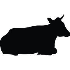 Cow Silhouette Vector, Cow Icon, Cow Shape, Cow Design