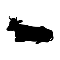 Cow Silhouette Vector, Cow Icon, Cow Shape, Cow Design