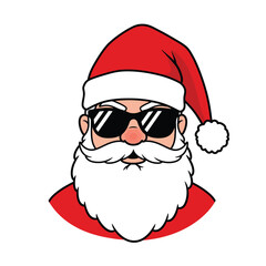 Cool Santa Claus Wearing Sunglasses Festive Holiday Season Illustration Vector Image