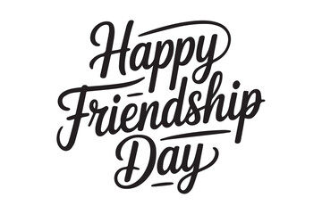 Naklejka premium Happy friendship day calligraphy silhouette with white background