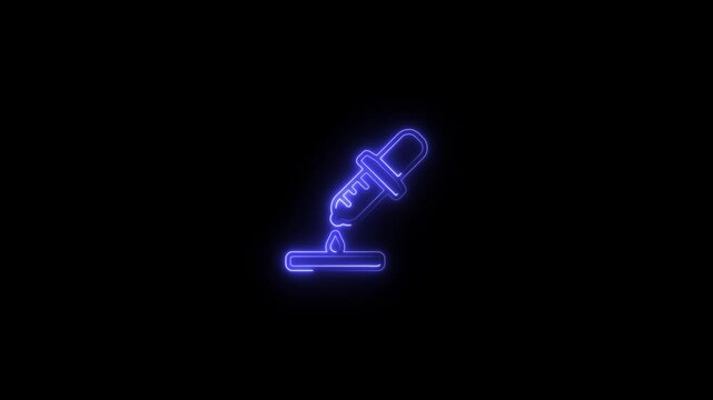 Eye dropper half , Element of medical, chemistry lab equipment. Pipette with drop. Medicine symbol. 4K Video motion graphic animation.