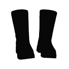 Silhouette Of Rubber Boots Symbolizing Safety And Protection Footwear Isolated