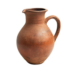 Clay brown jug isolated [Transparent Background PNG] 
