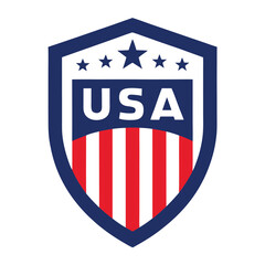 Fototapeta premium USA Shield Emblem Design on White Background 