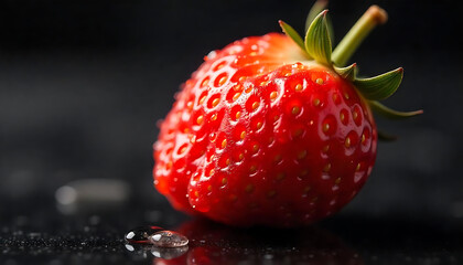 strawberry on black