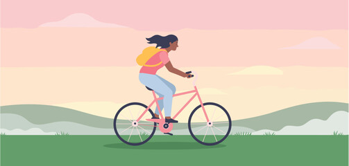 Fototapeta premium Woman's Mental and Physical Well Being Illustration